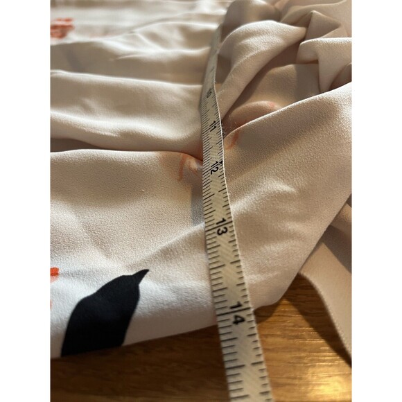 Aritzia Wilfred Cream Pink Floral Print Off Shoulder Flowy Mini Dress Si… - Picture 10 of 10